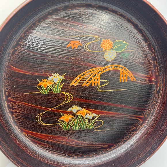 Vintage Mid-Century Marusei Art Japanese Lacquerware Tea Serving tray/bowl - Picture 5 of 8